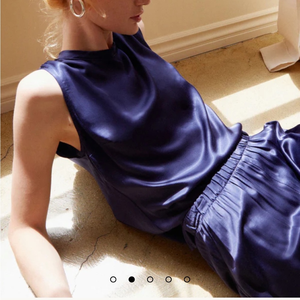 Nation LTD Navy Satin Blouse